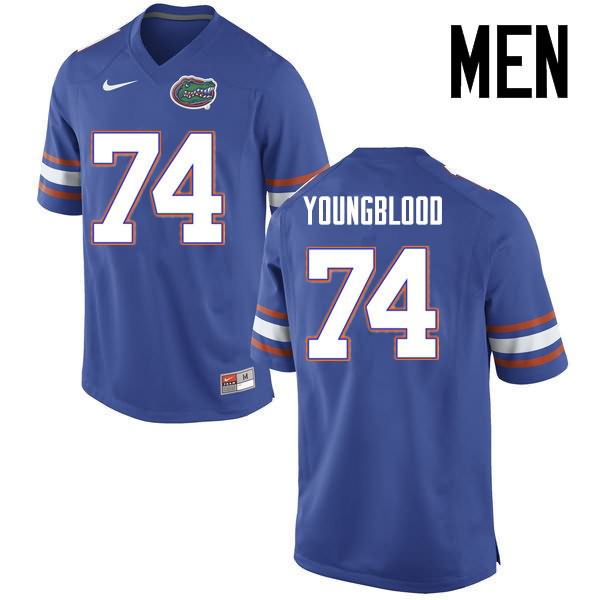 Men's NCAA Florida Gators Jack Youngblood #74 Stitched Authentic Nike Blue College Football Jersey YWP1065VM